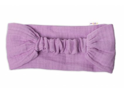 Lehká mušelínová čelenka Bandana, lila, vel. 104/110 (Velikost koj oblečení 104/110 (3-5r))