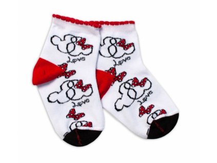 Baby Nellys Bavlněné ponožky Minnie Love - bílé (Velikost koj oblečení 92/98 (18-36m))