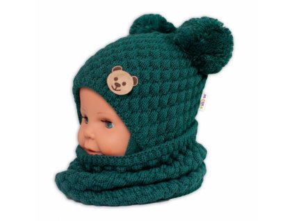 Pletený nákrčník/komínek - zelený, BABY NELLYS (Velikost koj oblečení univerzální)