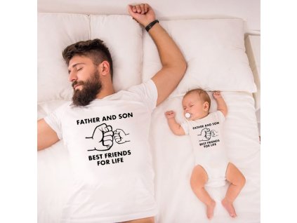 0 Father and Son Best Friends for Life Family Matching Family Look T Shirt Baby Dad Matching