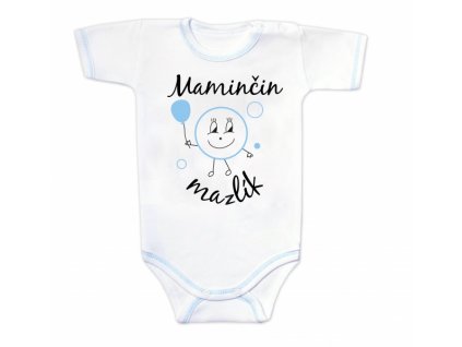 Body krátký rukáv s vtipným textem Baby Nellys, Maminčin mazlík, vel. 62 (Velikost koj oblečení 62 (2-3m))
