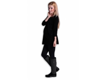Be MaaMaa Tunika, šaty 3/4 rukáv - černá (Velikosti těh moda S/M)