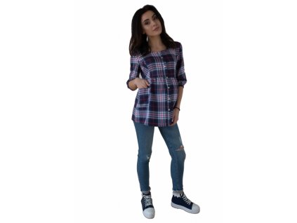 Be MaaMaa Těhotenská tunika kr. rukáv - kostka, vel. XXL (Velikosti těh moda S (36))