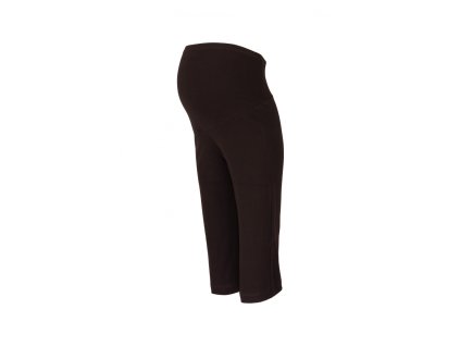 Be MaaMaa Těhotenské 3/4 tepláky s elastickým pásem - hnědé (Velikost oblečení XL (42))