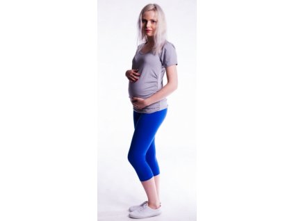 Be MaaMaa Těhotenské barevné legíny 3/4 délky - tm. modrá, vel. L (Velikosti těh moda L (40))