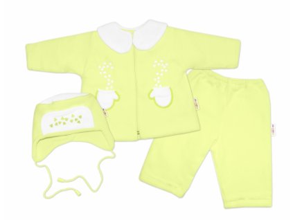 Kabátek, čepička a kalhoty Baby Nellys ®- zelená (Velikost koj oblečení 62 (2-3m))