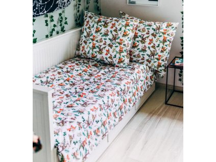 Baby Nellys 2-dílné bavlněné povlečení - Baby Friends, bílá/béžová (Velikost povlečení 140x200/70x80, Rozměry polštáře 70 x 80, Rozměry přikrývky 140 x 200)