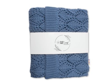 luxusni bavlnena hackovana deka decka azurkova love 75x95cm jeans