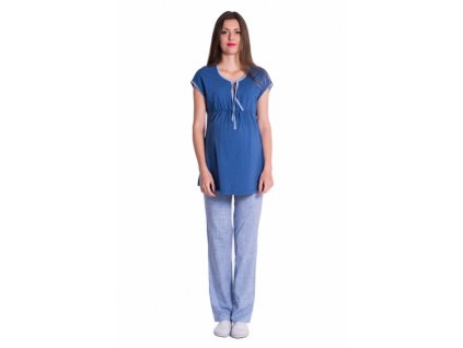 Be MaaMaa Těhotenské,kojící pyžamo - jeans/modrá