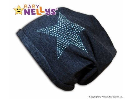Bavlněná čepička Baby Nellys ® - Hvězdička modrá (Velikost koj oblečení 80-98 (9-36m))