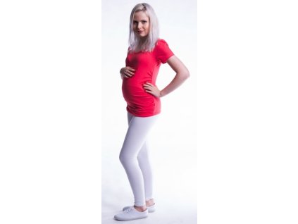 Be MaaMaa Těhotenské legíny - bílé, vel. XXL (Velikosti těh moda XXL (44))
