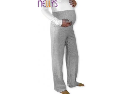 Be MaaMaa Těhotenské tepláky - šedý melír (Velikosti těh moda S (36))