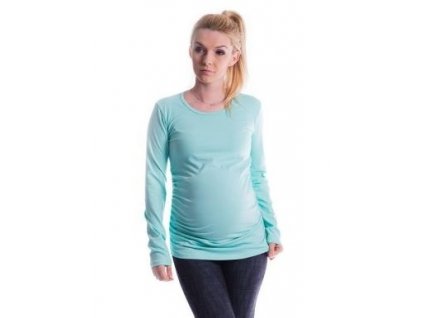 Be MaaMaa Těhotenské triko ELLIS - máta (Velikosti těh moda L/XL)