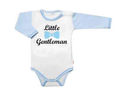 Body dl. rukáv s vtip. textem Baby Nellys, Little Gentleman, kluk