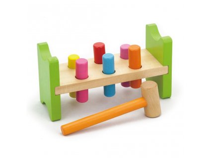 Dřevěná zatloukačka pro nejmenší Viga (Barva Multicolor)