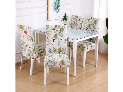 7 Dining Chair Cover Spandex Elastic Pastoral Print Modern Slipcovers Furniture Cover Kitchen Wedding housse de chaise