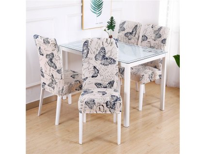 17 Dining Chair Cover Spandex Elastic Pastoral Print Modern Slipcovers Furniture Cover Kitchen Wedding housse de chaise