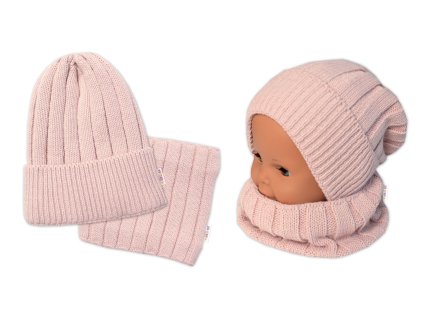 baby nellys detska zimni nadcasova cepice kominek pudrova