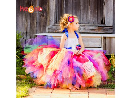 Keenomommy Candy Rainbow Flower Girls Tutu Dress for Birthday Photo Wedding Kids Halloween Christmas Costume TS052 21