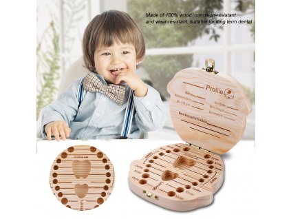 Wooden Storage Box For Baby Kids Tooth Box Organizer Storage Box For Baby Milk Teeth Collect 5