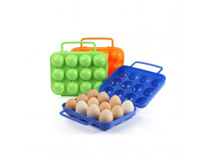 1pc Plastic 12 Grids Portable Camping Picnic Barbecue Outdoor Egg Box Convenient Kitchen Egg Storage Boxes 12