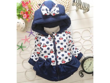 New Girls jackets fashion Minnie cartoon Clothing coat baby girl winter warm and casual Outerwear for Dark blue