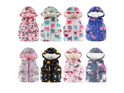 JOMAKE Girls Vests 2018 Autumn Winter Brand Baby Girl Clothes Printed Hooded Kids Waistcoat Children Clothing 1 (1)
