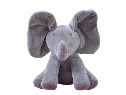 1pc 30cm Singing Elephant bear Electronic music Plush Toy Game Doll Educational soft stuffed anti stress gray