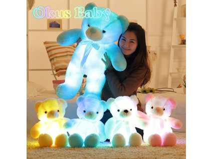 Newest 30 50 80cm Creative Light Up LED Teddy Bear Stuffed Animals Plush Toy Colorful Glowing 1