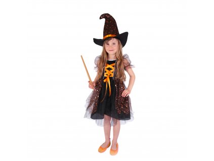 Dětský kostým čarodějnice/Halloween hvězdička (M) EKO