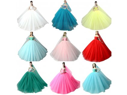 NK Doll Dress High quality Handmade Long Tail Evening Gown Clothes Lace Wedding Dress Veil For 1 (1)