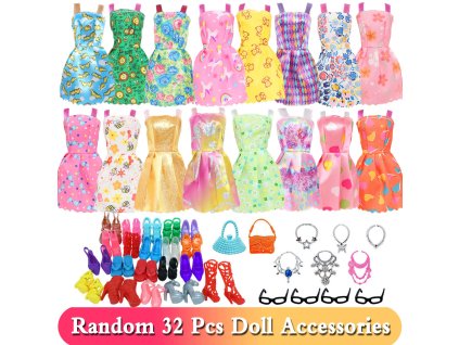 Set oblečení a doplňků pro barbie 32 ks