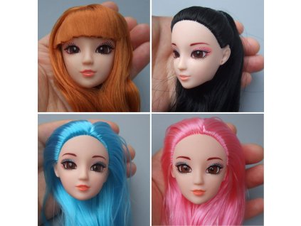Excellent Quality Doll Head with Colorized straight Hair DIY Accessories For Barbie Dolls head 1 6 0