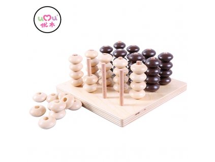Wooden Connect Four Montessori Bead Material Educational Montessori Toys For Children Early Learning Teaching Aids UB2864H Connect Four