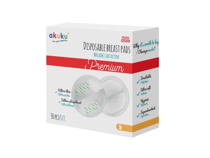 Laktační ultrasavé prsní vložky Akuku 30 ks (Barva Bílá)