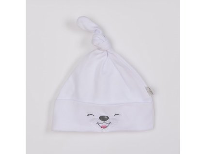 Bavlněná kojenecká čepička Bobas Fashion Lucky bílá (Barva Bílá, Velikost 62 (3-6m))
