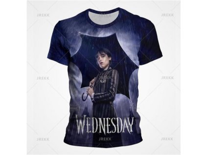 Dívčí tričko Wednesday Addams 3D potisk