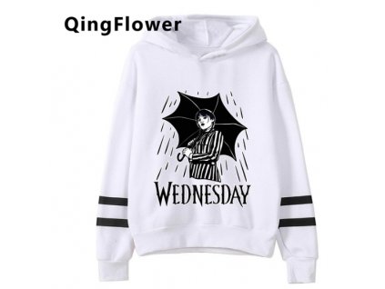 Dámská bílá mikina Wednesday Addams s potiskem
