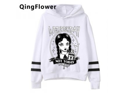 Dámská bílá mikina Wednesday Addams s potiskem