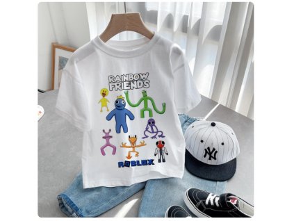 Dětské bavlněné tričko Roblox Rainbow Friends bílé (C)