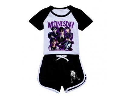 Dětský letní set tričko + kraťasy Wednesday Addams - Wednesday