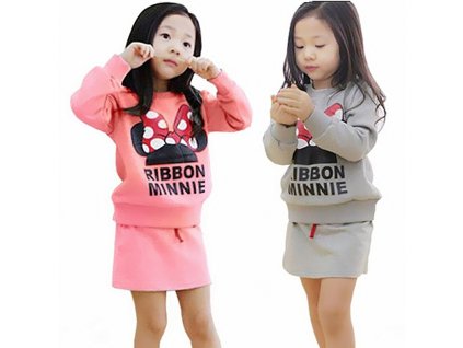 2018 baby clothes set Autumn Girls clothing Minnie bow skirt suit children suit children suit wholesale 1