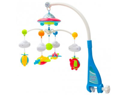 Kolotoč nad postýlku s projektorem a ovladačem Baby Mix modrý (Barva Multicolor)