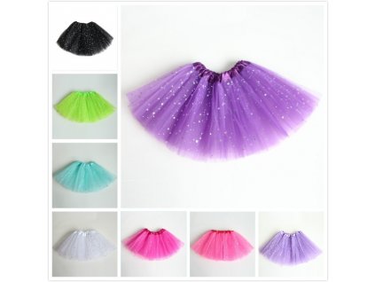 AZULARILLOJO Kids Baby Star Glitter Dance Tutu Skirt For Girl Sequin 3 Layers Tulle Toddler Pettiskirt 4