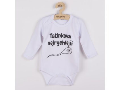 Body s potiskem New Baby Tatínkova nejrychlejší (Barva Bílá, Velikost 86 (12-18m))