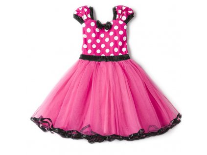 Fancy 1 Year Birthday Party Dress For Halloween Cosplay Minnie Mouse Dress Up Kid Costume Baby Hot Pink (1)