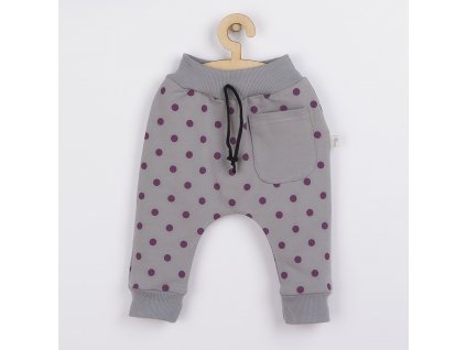 Kojenecké tepláčky Koala Dots šedá (Barva Šedá, Velikost 62 (3-6m))
