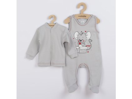 Kojenecká soupravička New Baby Mouse šedá (Barva Šedá, Velikost 80 (9-12m))