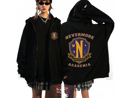 Wednesday Addams Nevermore Academy Logo Zipper Hoodies Women Fashion Spring Oversized Loose Tops Black Men Zipper.jpg Q90.jpg (kopie)