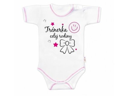 Body krátký rukáv Baby Nellys, Trenérka celej rodiny, holka, vel. 68 (Velikost koj oblečení 68 (3-6m))